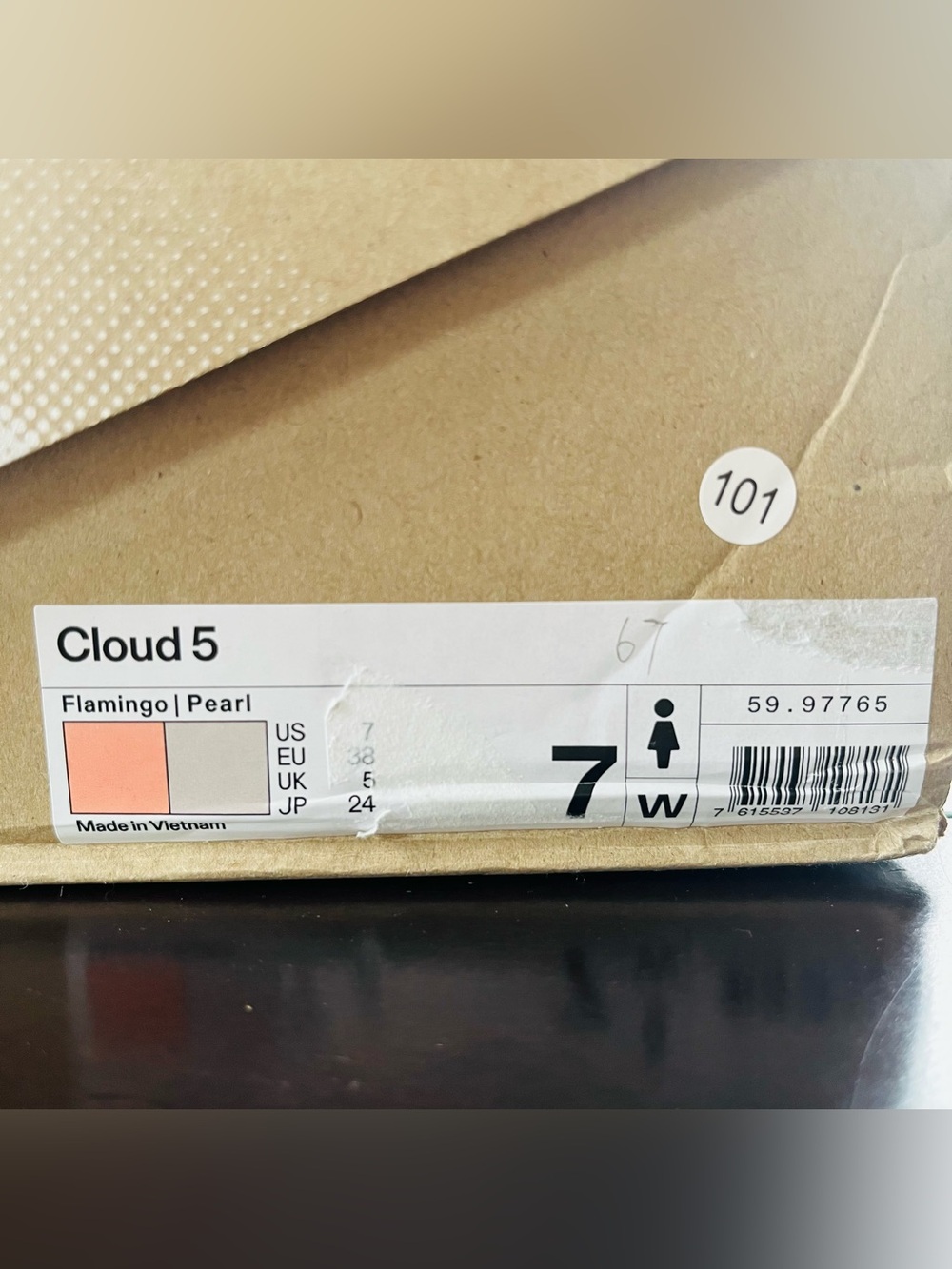 Sz 7 On Cloud 5 Women's Sneakers Trainers Shoes Flamingo/Pearl 59.97765 - Picture 7 of 7
